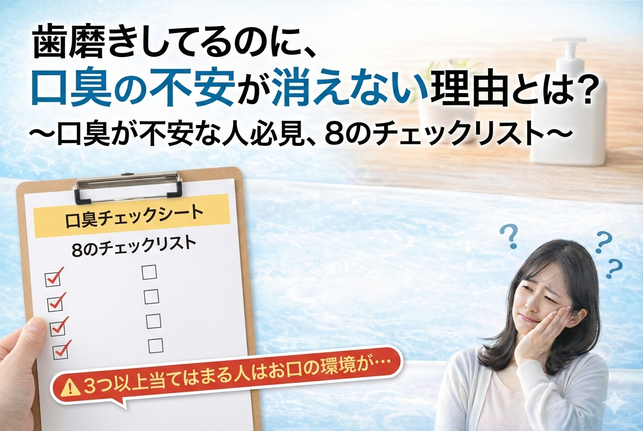 歯磨きしてるのに、口臭の不安が消えない理由とは？〜口臭が不安な人必見、8のチェックリスト〜