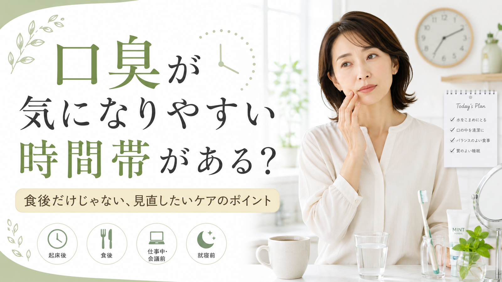 口臭が強くなる時間帯やタイミングがある？時間帯別に見直したいケアのポイント